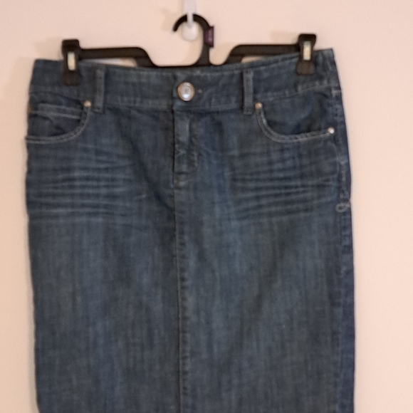 Level 99 Cotton Blend Blue Denim Skirt Misses(12 - 14) 31 Waist - Picture 4 of 7